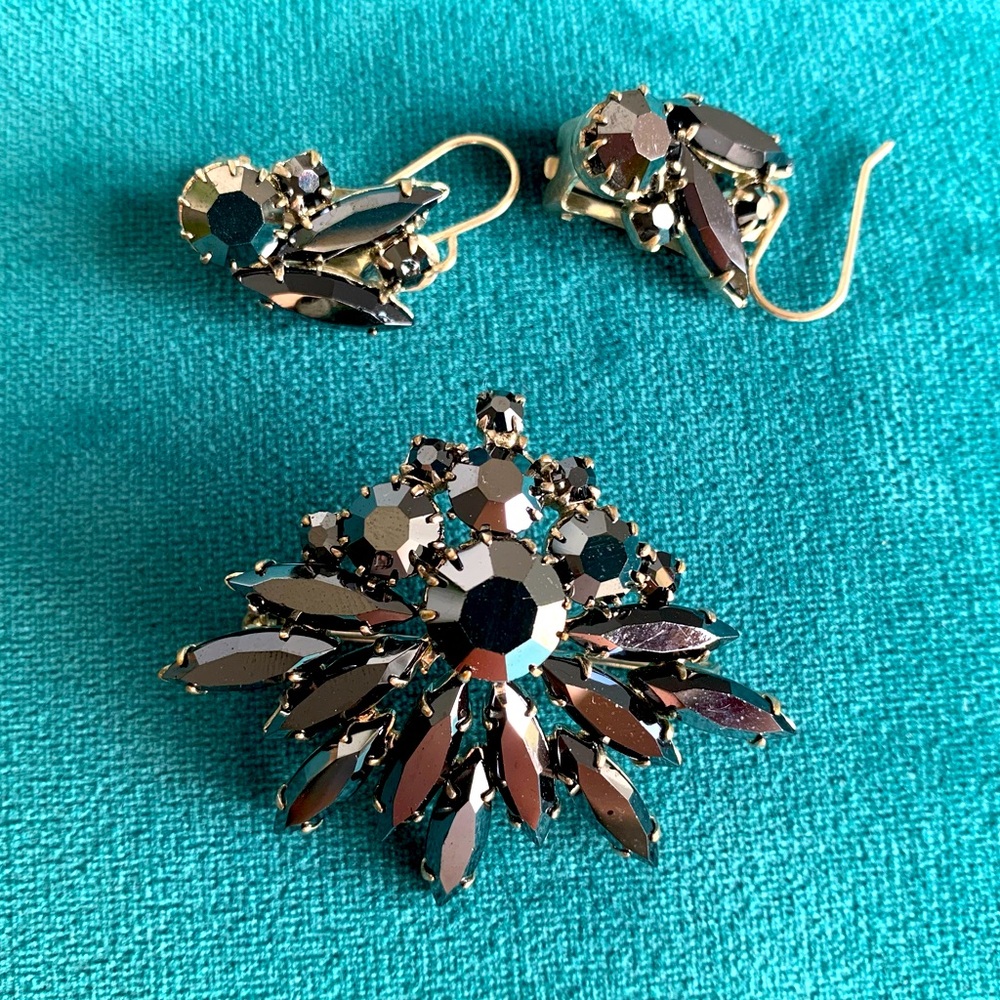Vintage MCM Brooch/Earring Set